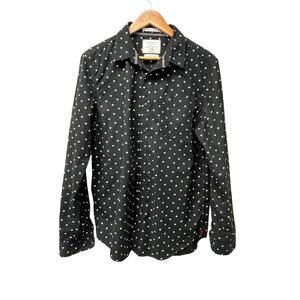 Cactus ON THE ROAD‎ Slim Fit Shirt Large Blue White Stars L/S Travelers Mens